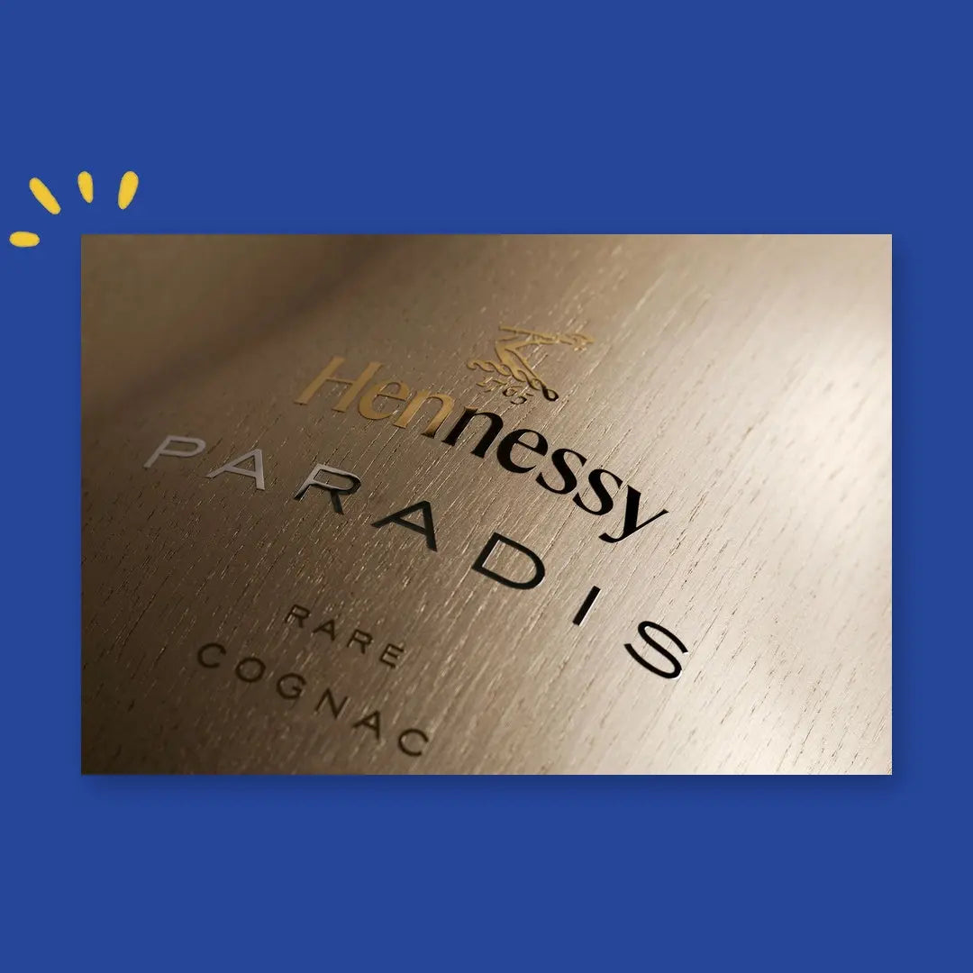 Détail du coffret Hennessy Paradis Rare Cognac