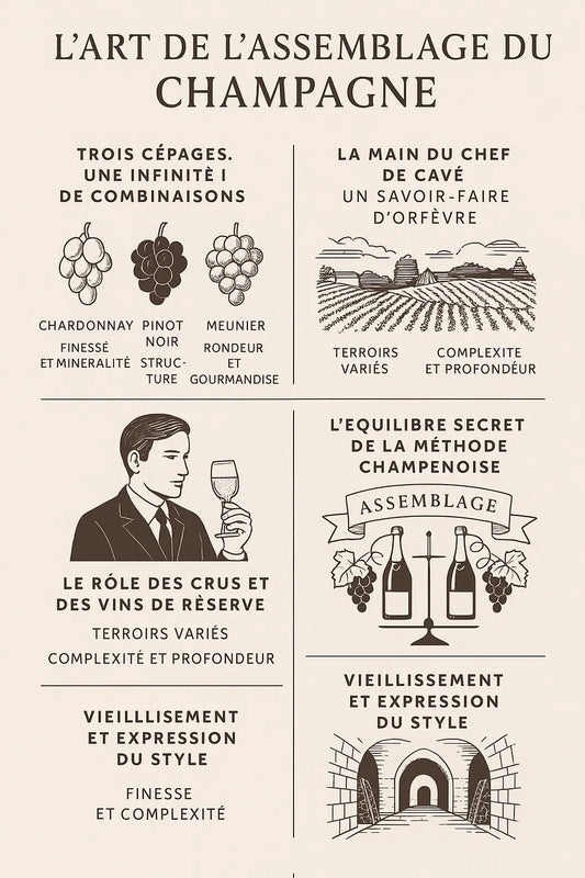 L’art de l’assemblage en Champagne : équilibre, style et signature des maisons Le caveau des pépites