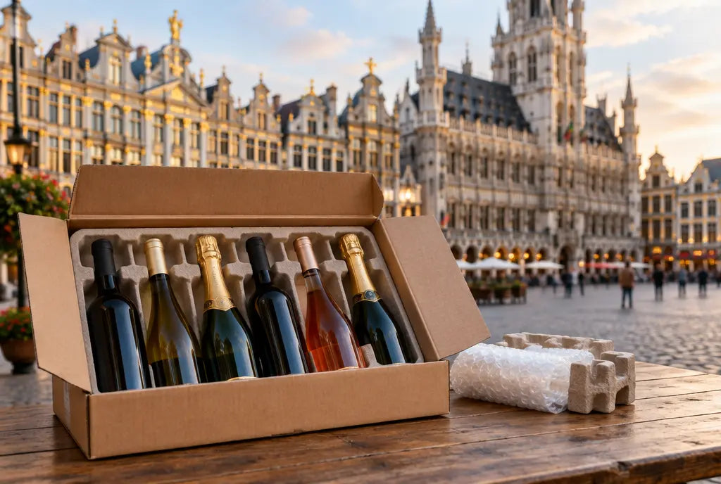 Colis de vins et champagnes livré en Belgique
