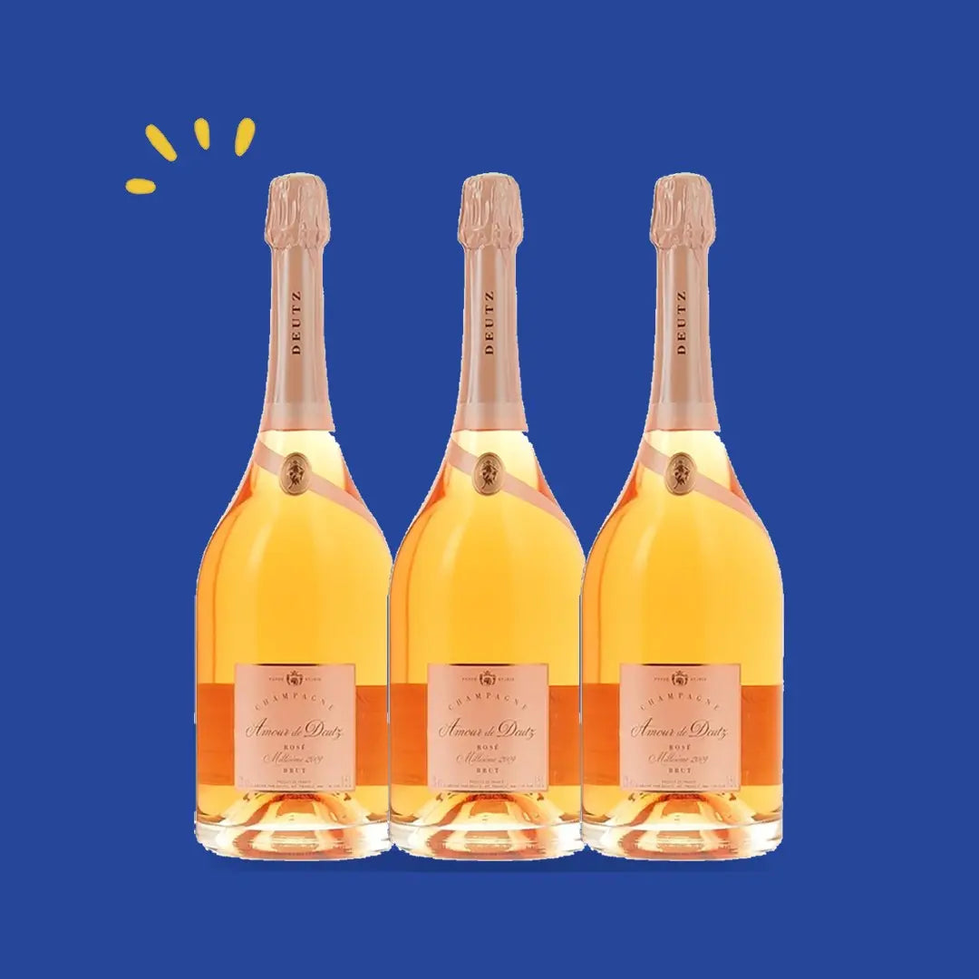 Lot de 3 bouteilles Amour de Deutz Rosé 2013 Magnum
