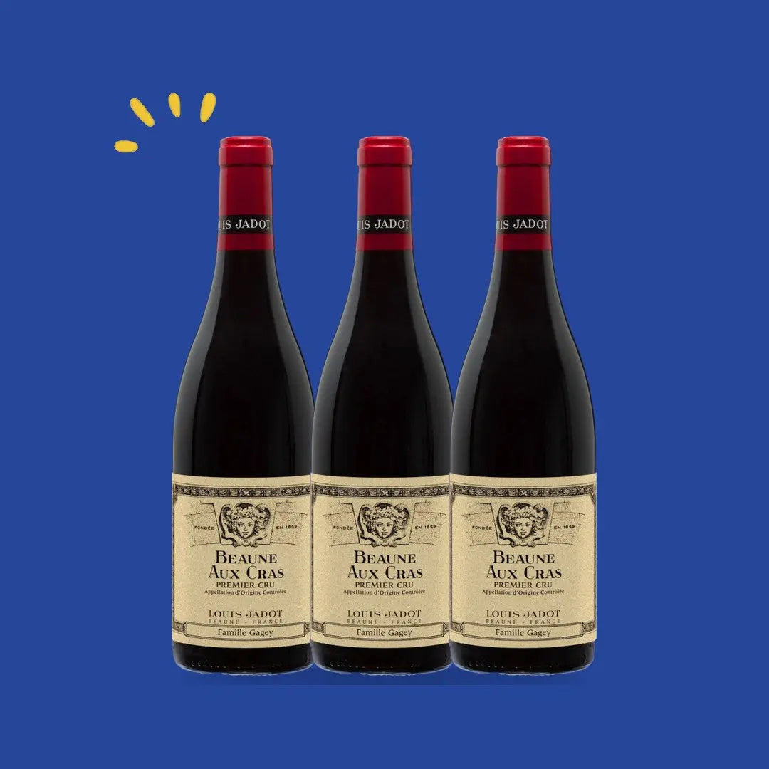 Lot de 3 bouteilles Beaune 1er Cru Aux Cras, Louis Jadot Famille Gagey