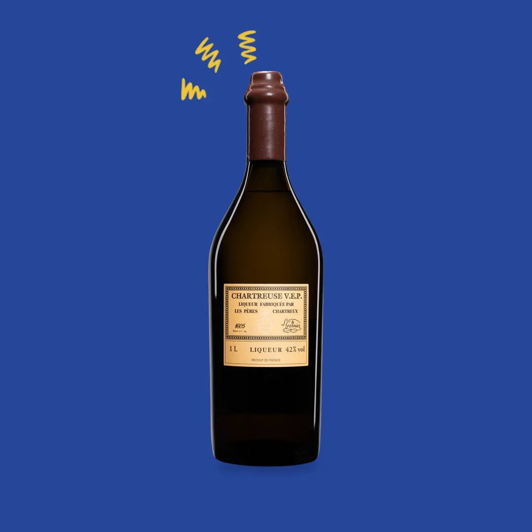 Bouteille Chartreuse VEP Jaune 1 L, Vieillissement Exceptionnellement Prolongé