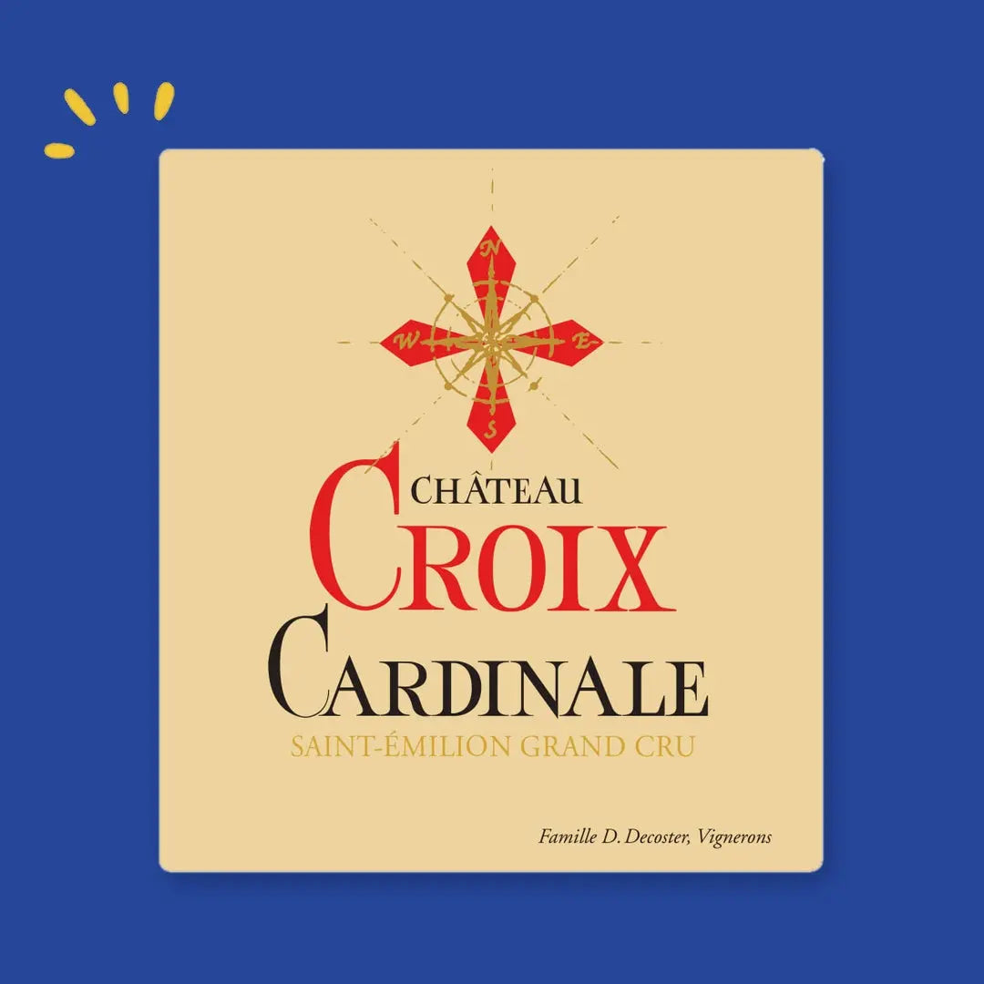 Étiquette Château Croix Cardinale, Saint-Émilion Grand Cru, Famille D. Decoster