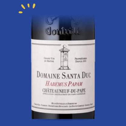 Étiquette Châteauneuf-du-Pape Habemus Papam 2021 Magnum, Santa Duc