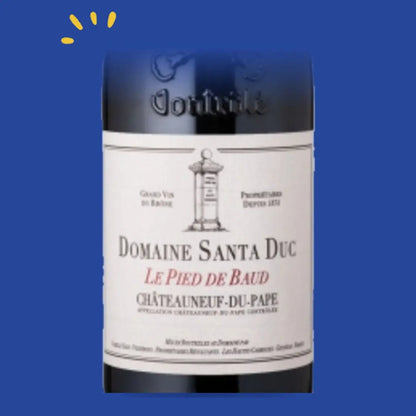 Étiquette Châteauneuf-du-Pape Le Pied de Baud 2021 Magnum, Santa Duc
