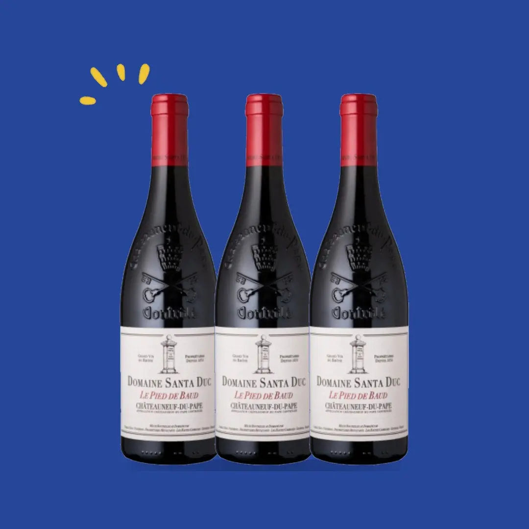Lot de 3 bouteilles Châteauneuf-du-Pape Le Pied de Baud 2021, Santa Duc