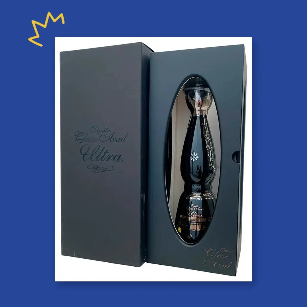 Coffret Tequila Clase Azul Ultra ouvert avec la carafe