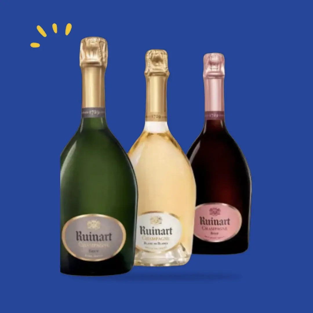 Trio Ruinart Brut, Blanc de Blancs et Rosé