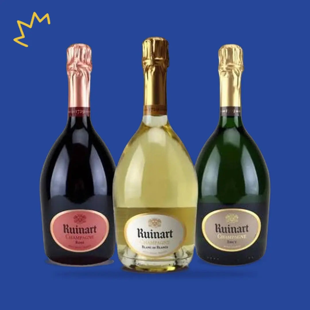 Coffret Ruinart : Rosé, Blanc de Blancs et Brut, trois champagnes 75 cl