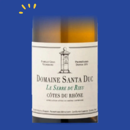 Étiquette Côtes du Rhône blanc Le Serre du Rieu 2022 Magnum, Santa Duc
