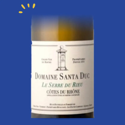 Étiquette Côtes du Rhône blanc Le Serre du Rieu 2022, Santa Duc