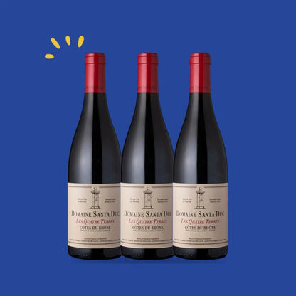 Lot de 3 bouteilles Côtes du Rhône Les Quatre Terres 2024, Santa Duc