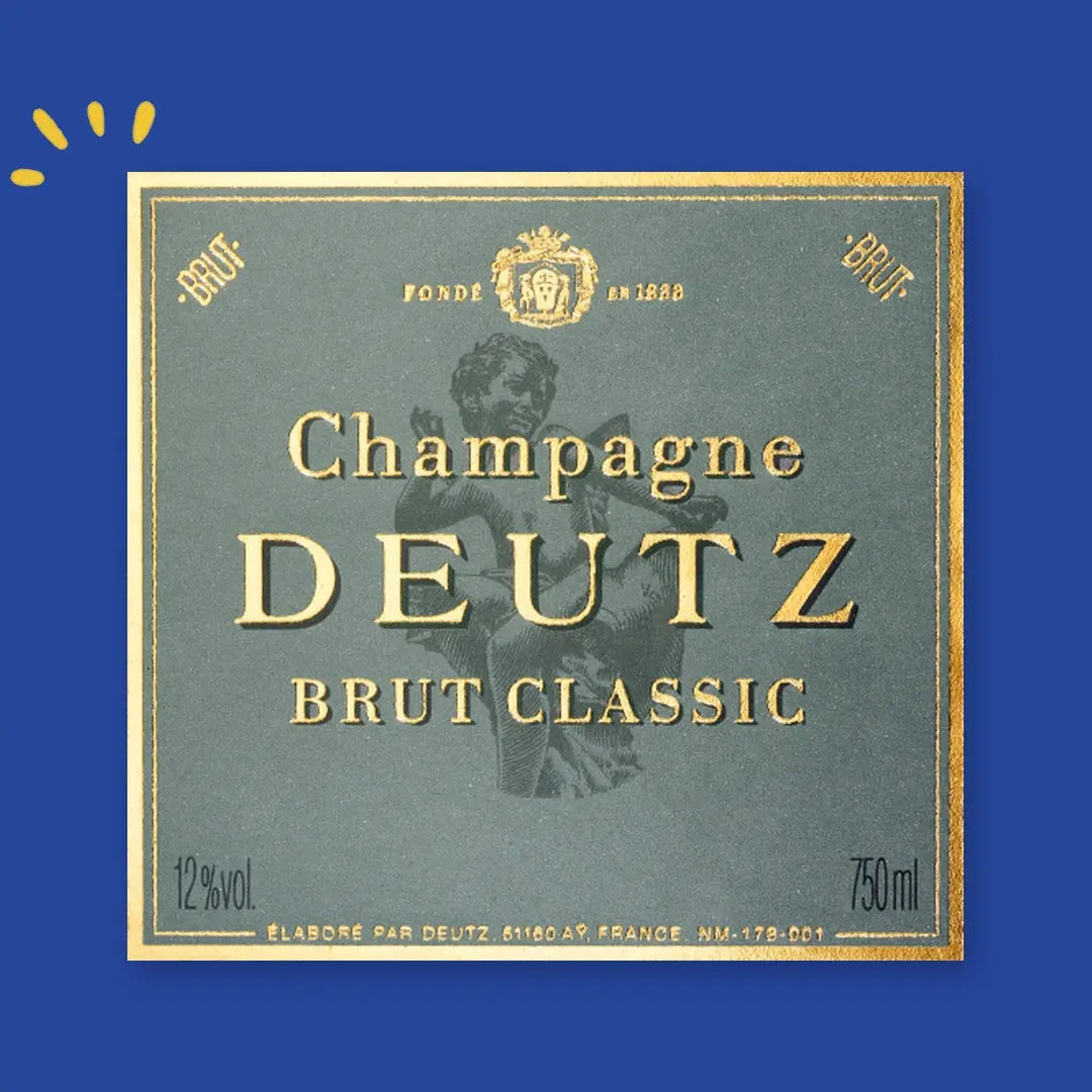 Étiquette Champagne Deutz Brut Classic, maison fondée en 1838 à Aÿ