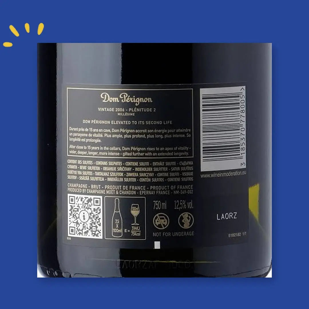 Contre-étiquette Dom Pérignon Vintage 2006 Plénitude 2