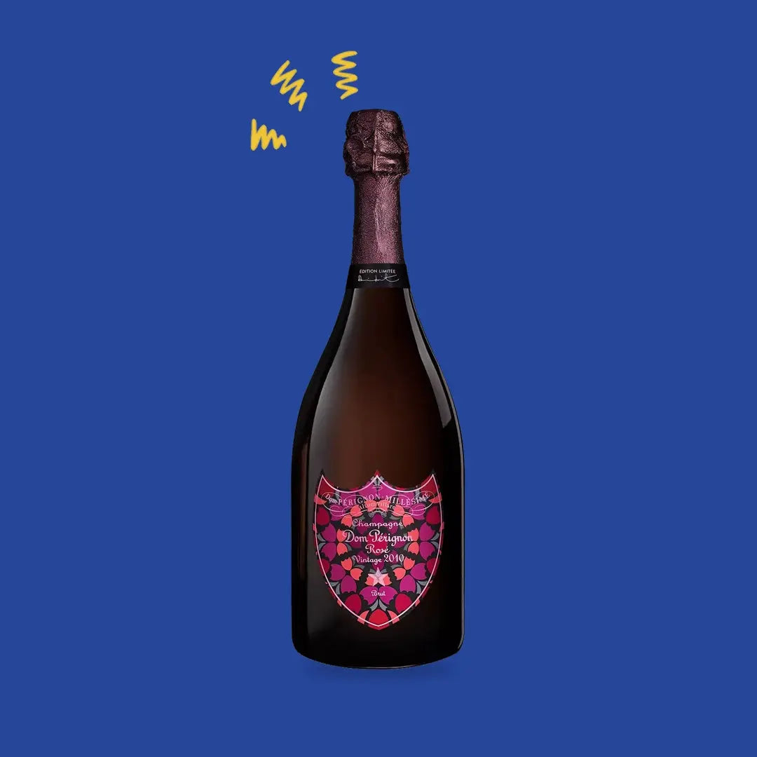 Bouteille de Dom Pérignon Rosé 2010 Damien Hirst, édition limitée, vue de face