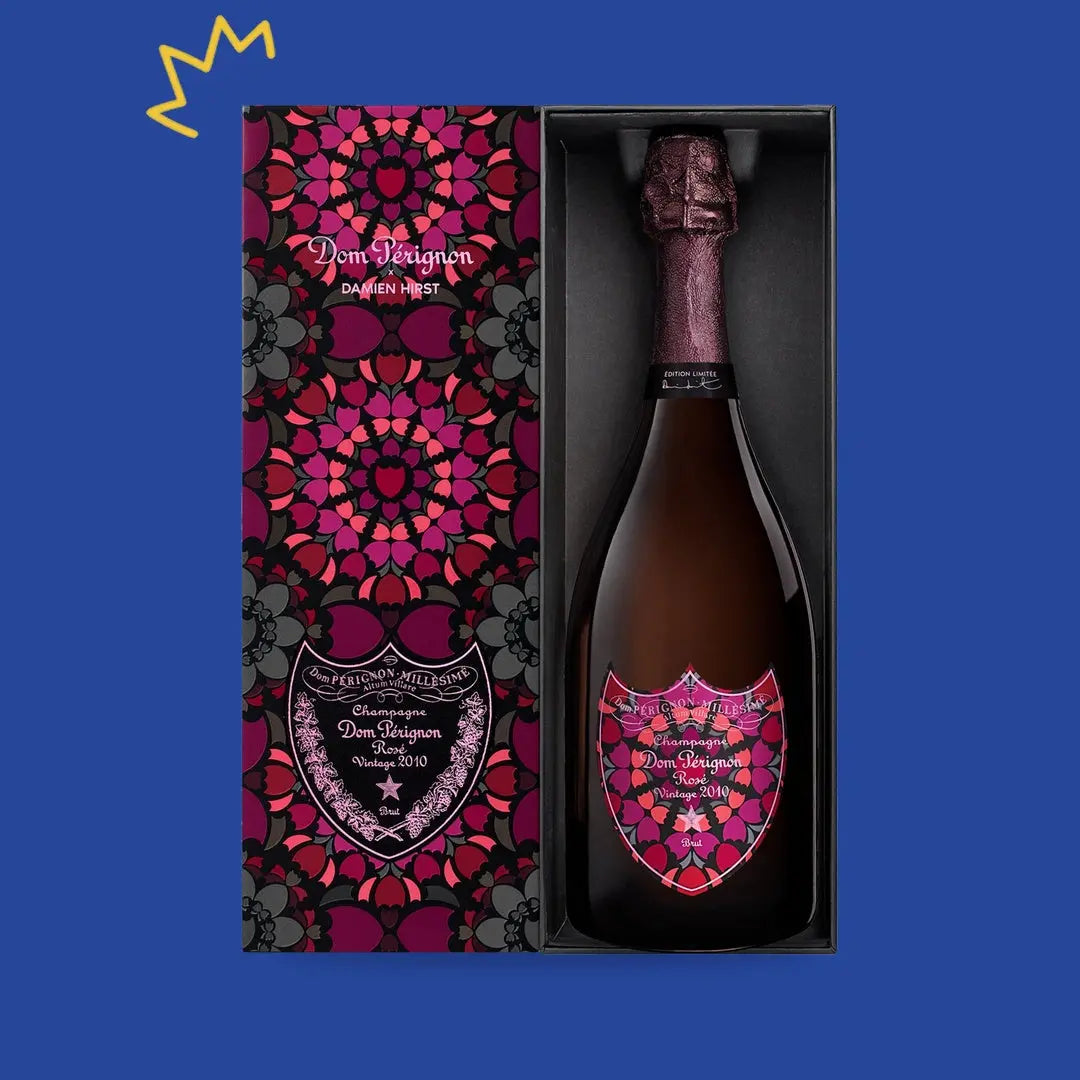 Dom Pérignon Rosé 2010 Damien Hirst dans son coffret ouvert