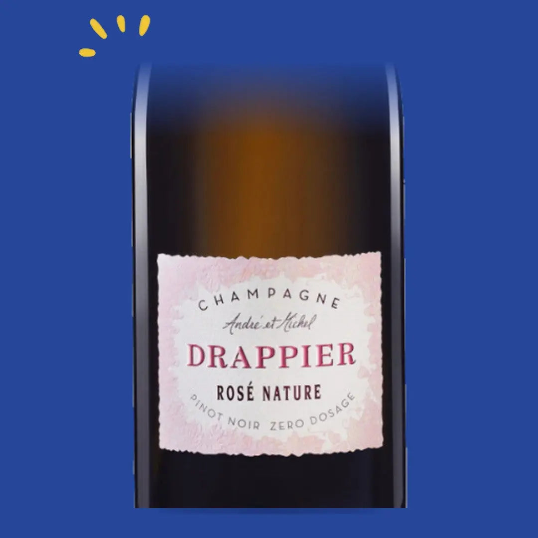 Étiquette du champagne Drappier Brut Nature Rosé