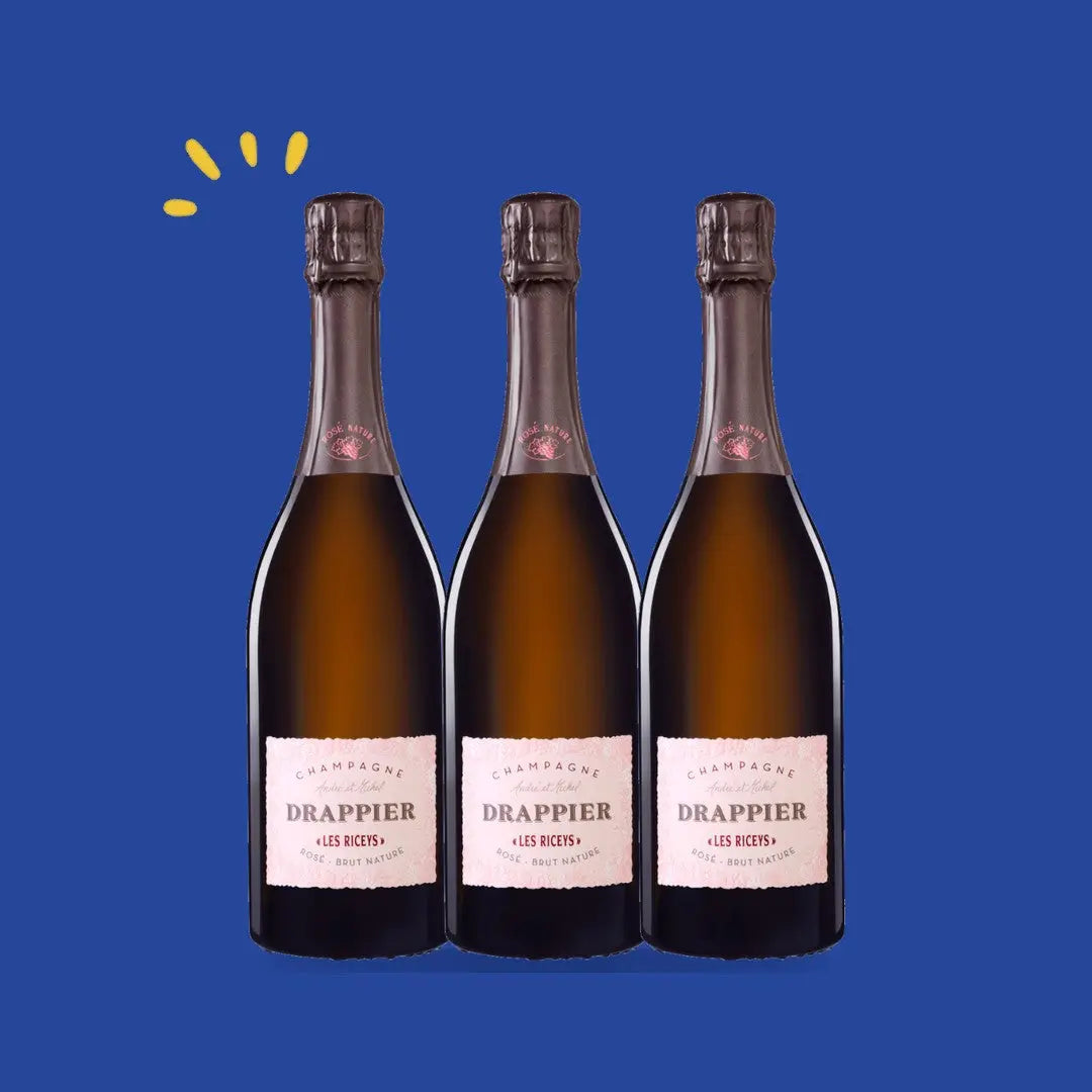 Lot de 3 bouteilles Drappier Brut Nature Rosé Les Riceys