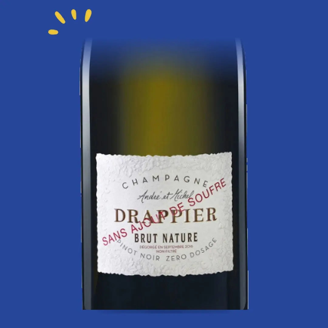 Étiquette du champagne Drappier Brut Nature Sans Ajout de Soufre