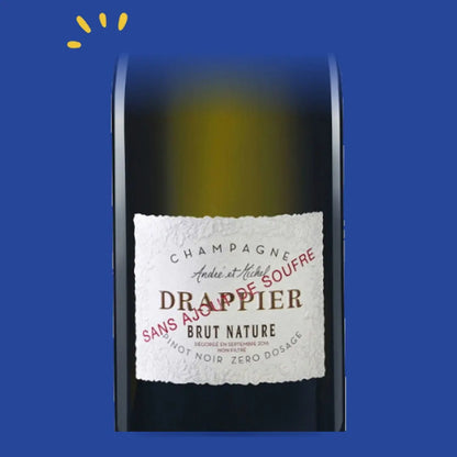 Étiquette du champagne Drappier Brut Nature Sans Ajout de Soufre