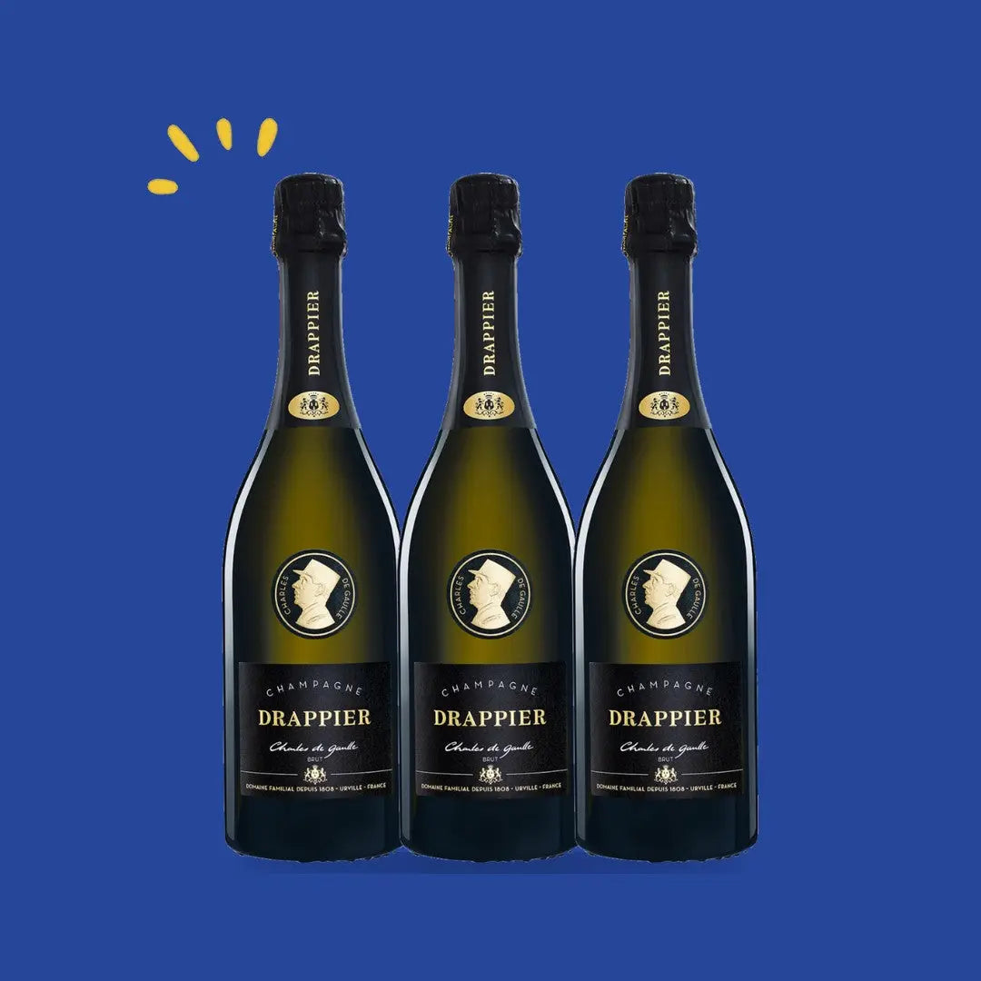 Lot de 3 bouteilles Drappier Charles de Gaulle Brut