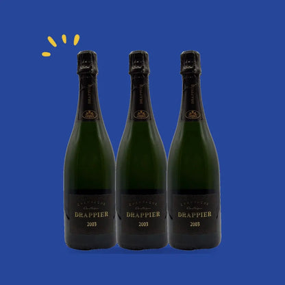 Lot de 3 bouteilles Drappier Oenothèque 2003