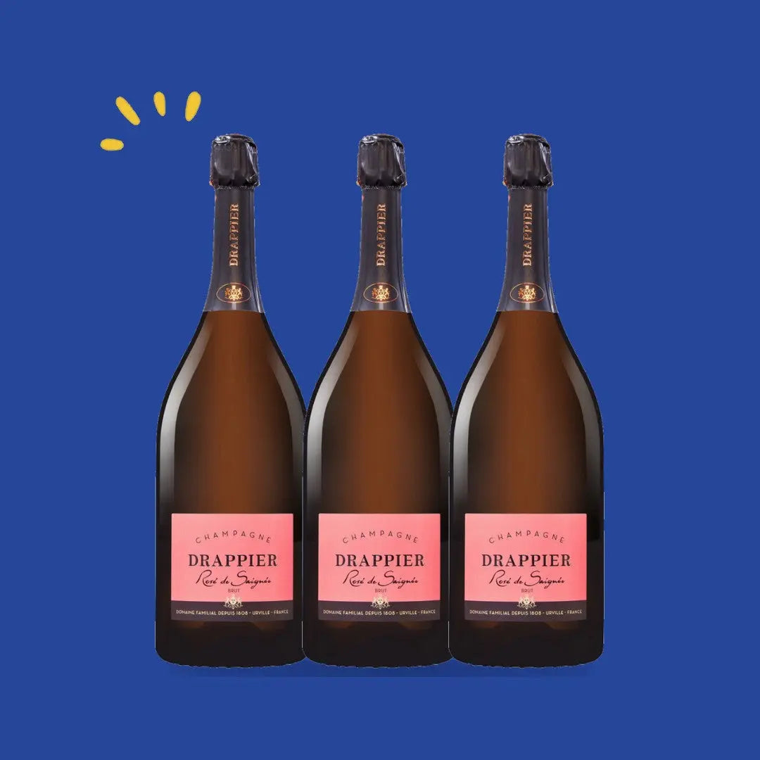 Lot de 3 bouteilles Drappier Rosé de Saignée Magnum