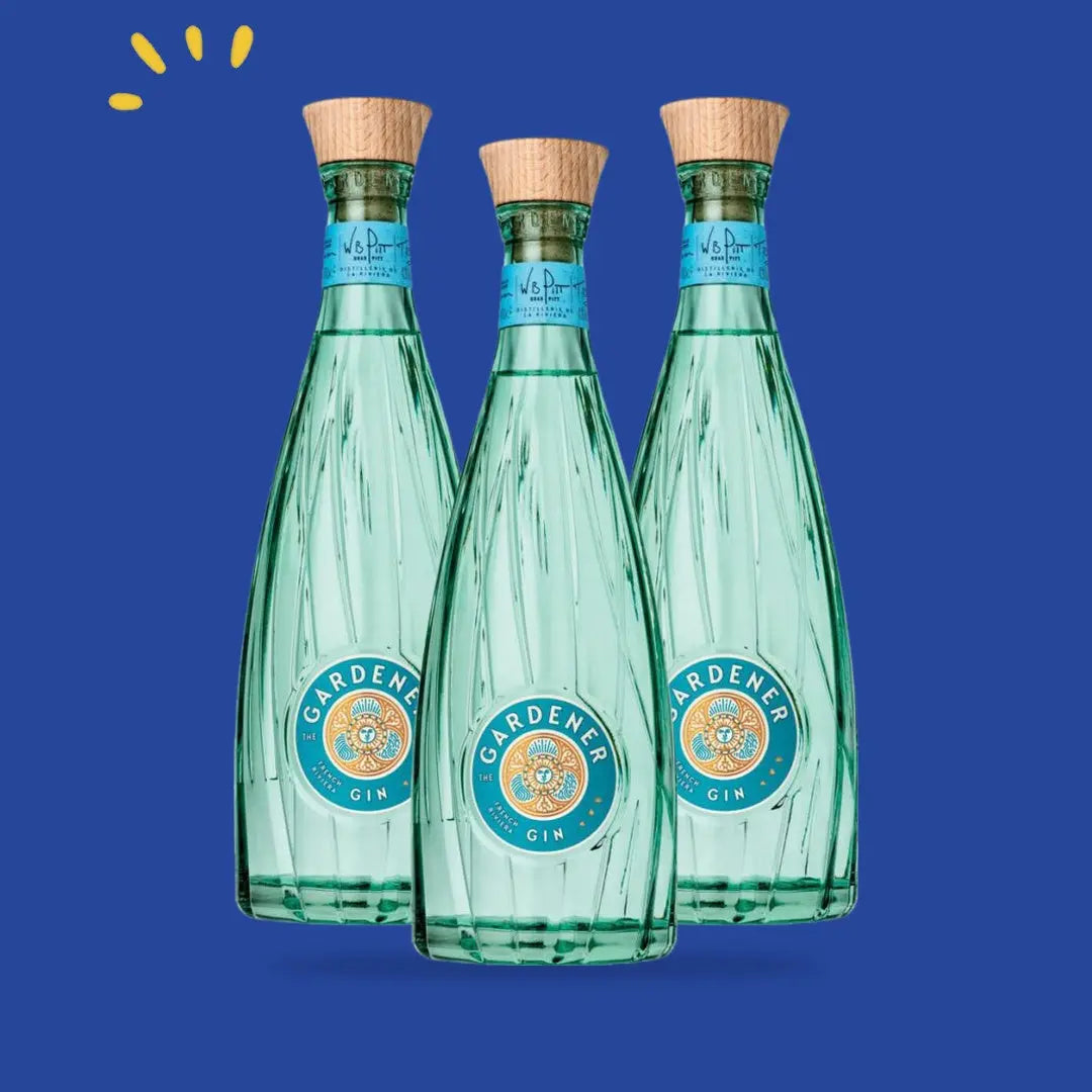 Lot de 3 bouteilles de gin The Gardener