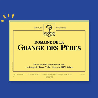 Étiquette Domaine de la Grange des Pères, IGP Pays d'Hérault, Aniane