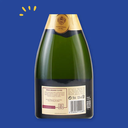 Krug Grande Cuvée, dos de la bouteille et contre-étiquette Krug iD