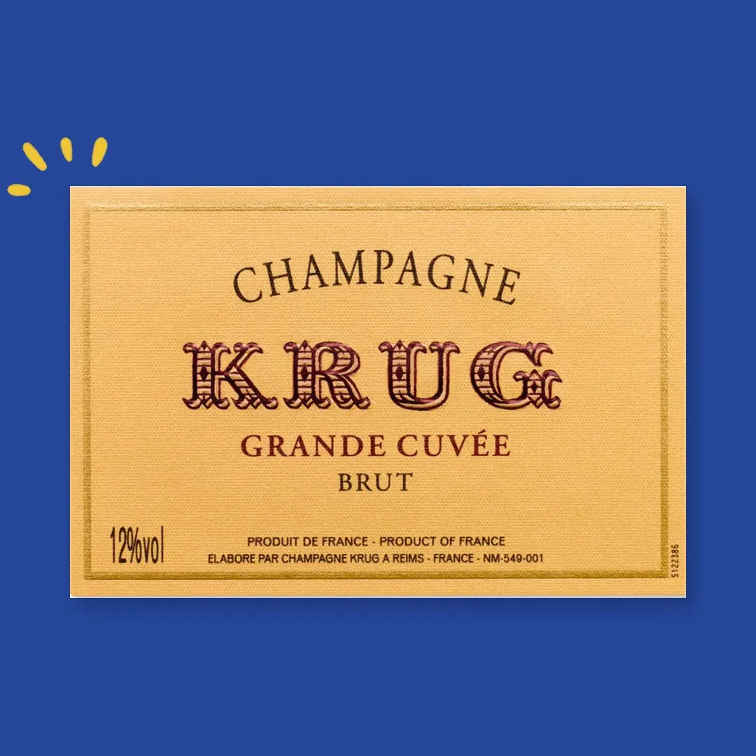 Étiquette Champagne Krug Grande Cuvée Brut