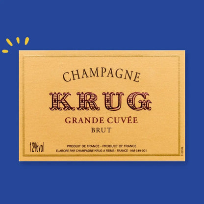 Étiquette Champagne Krug Grande Cuvée Brut