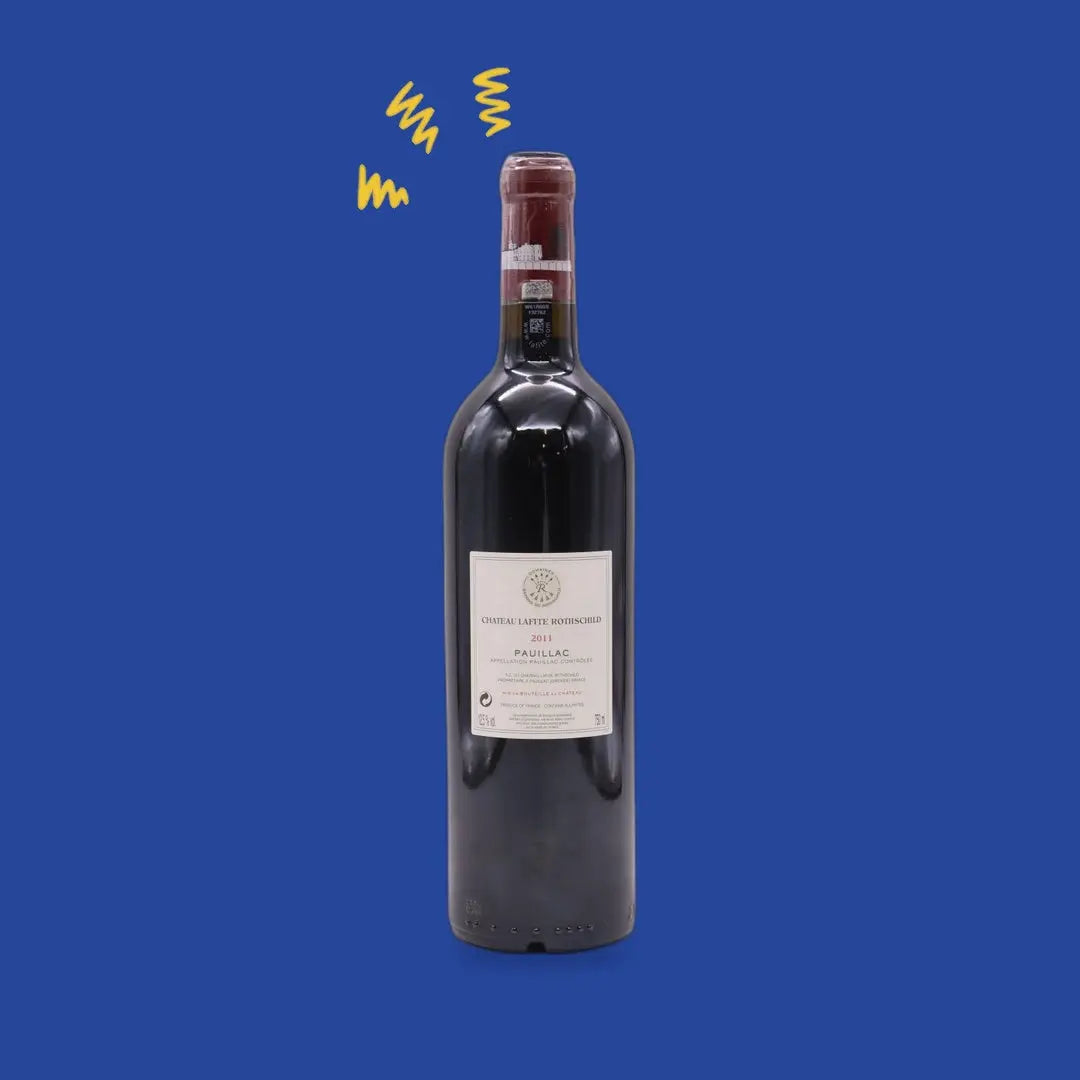 Château Lafite Rothschild 2011, dos de la bouteille et contre-étiquette, Pauillac
