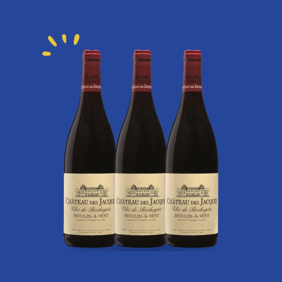 Lot de 3 bouteilles Moulin-à-Vent Clos de Rochegrès, Château des Jacques