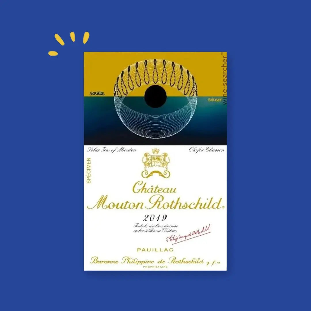 Étiquette Château Mouton Rothschild 2019 Solar Iris of Mouton par Olafur Eliasson