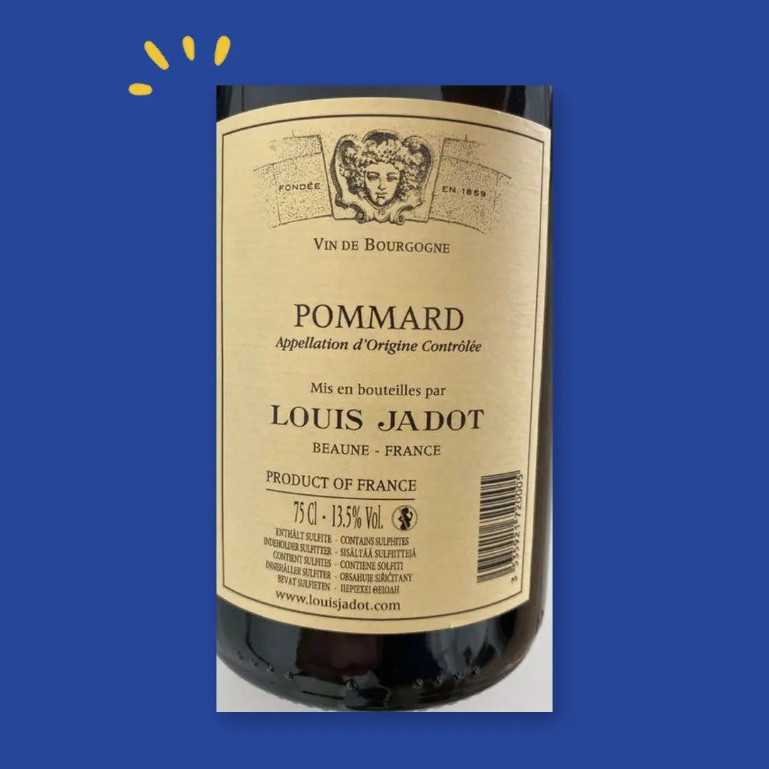 Contre-étiquette Pommard, Louis Jadot, 13,5 % vol.