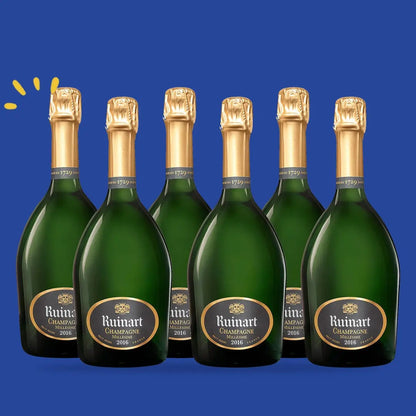 Carton de 6 bouteilles de champagne Ruinart Millésimé 2016