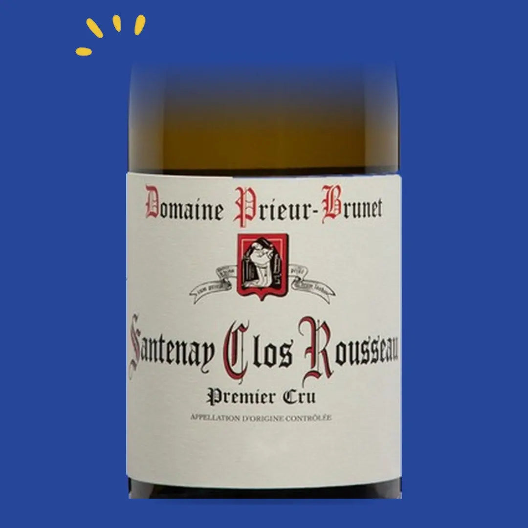 Étiquette Santenay blanc 1er Cru Clos Rousseau 2022, Domaine Prieur-Brunet