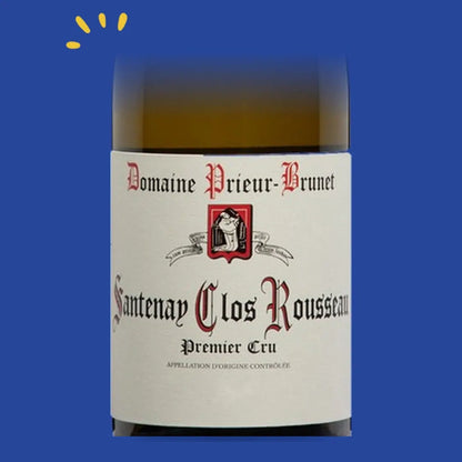 Étiquette Santenay blanc 1er Cru Clos Rousseau 2022, Domaine Prieur-Brunet