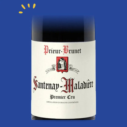 Étiquette Santenay rouge 1er Cru Maladière 2023, Domaine Prieur-Brunet