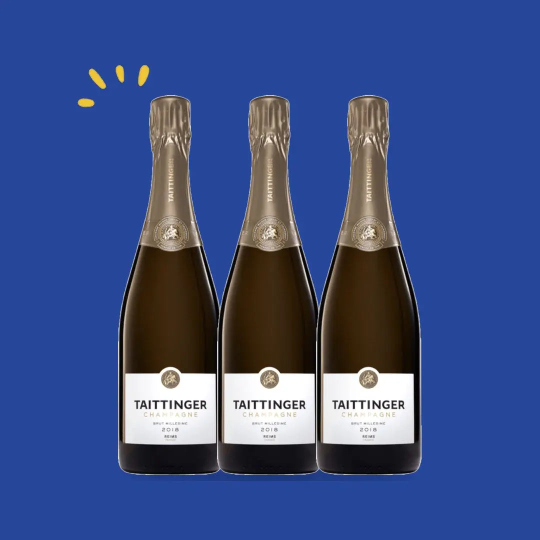 Taittinger Brut Millésimé 2018 Magnum, lot de 3 bouteilles