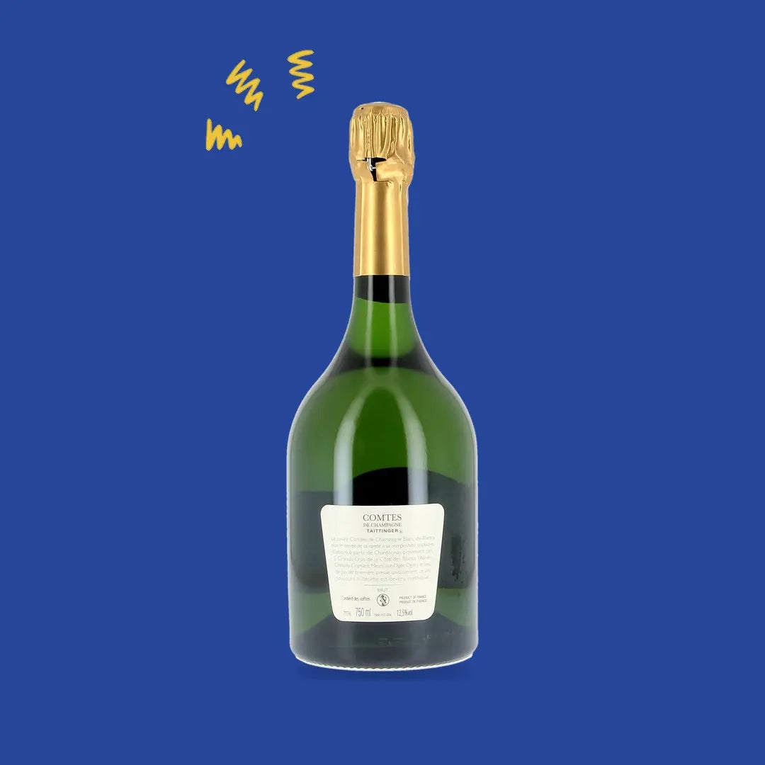 Taittinger Comtes de Champagne 2013, dos de la bouteille