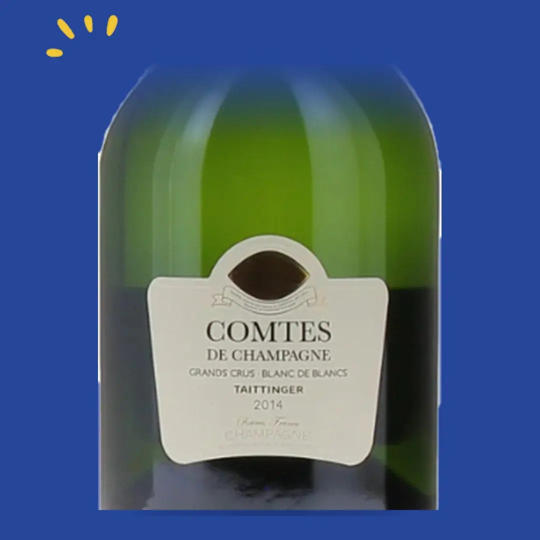 Taittinger Comtes de Champagne Grand Cru Blanc de Blancs 2015 Magnum en coffret, zoom sur l'étiquette