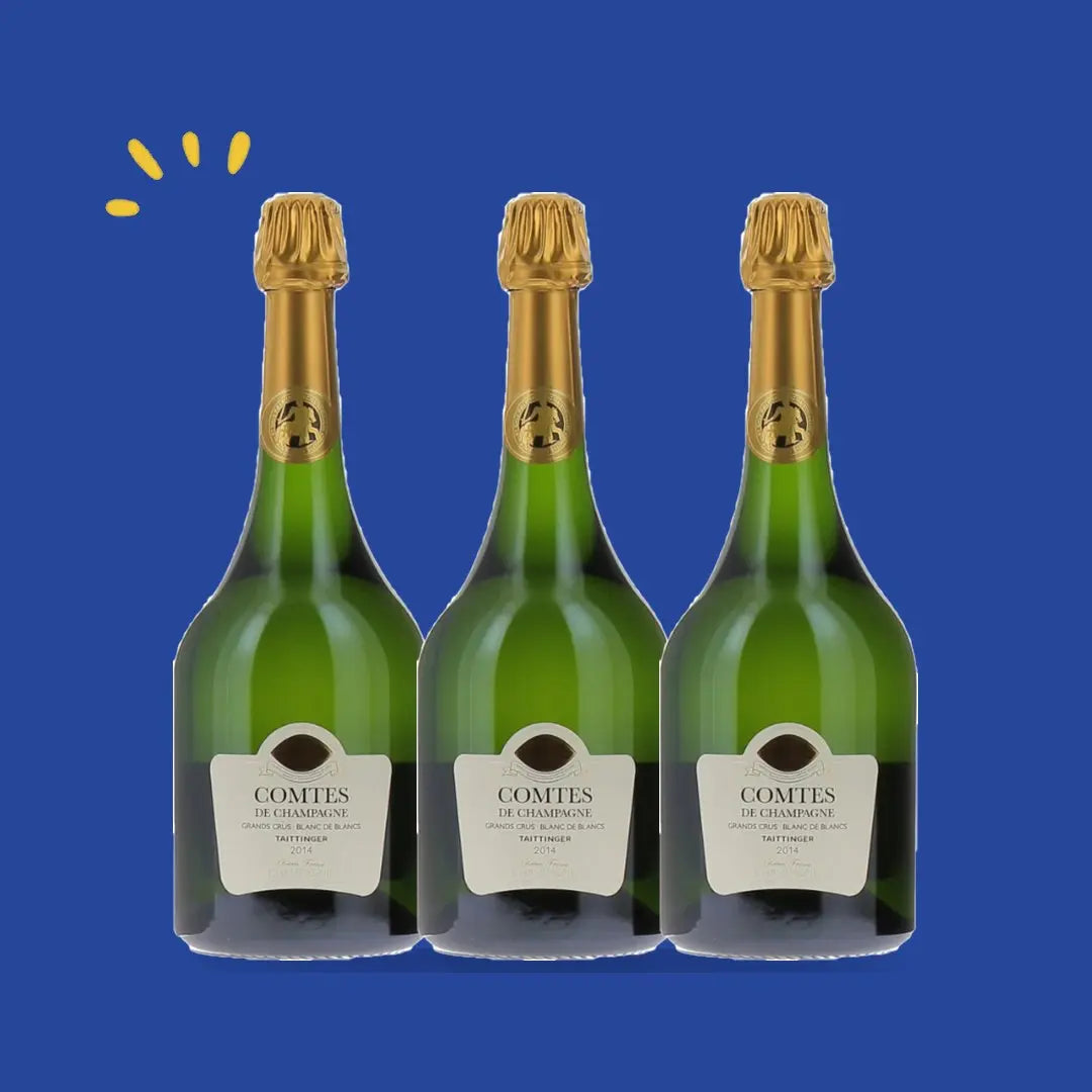 Taittinger Comtes de Champagne Grand Cru Blanc de Blancs 2015 Magnum en coffret, lot de 3 bouteilles