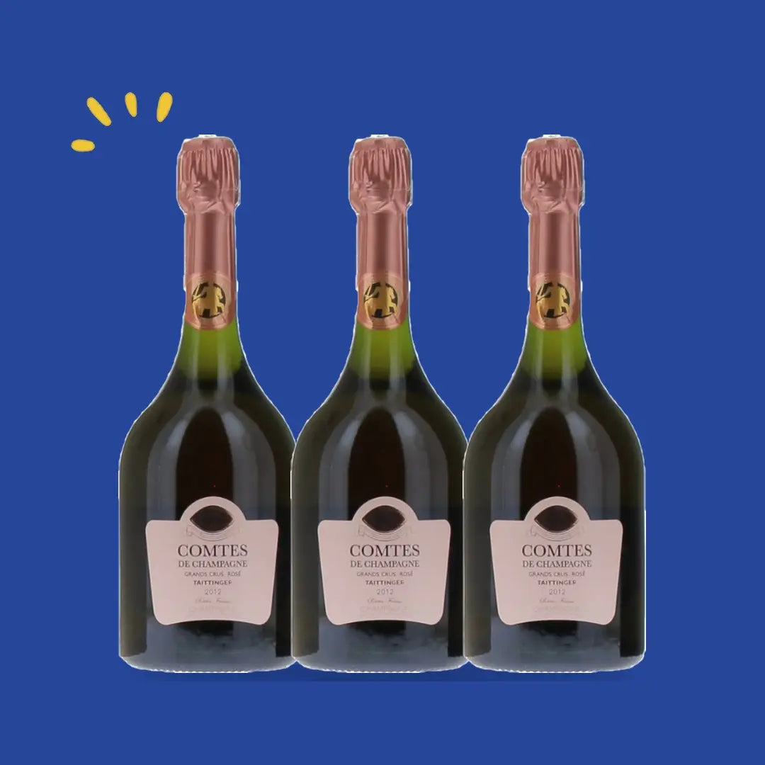 Taittinger Comtes de Champagne Grand Cru Rosé 2013 en coffret, lot de 3 bouteilles