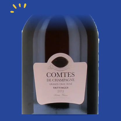 Taittinger Comtes de Champagne Grand Cru Rosé 2013 Magnum en coffret, zoom sur l'étiquette