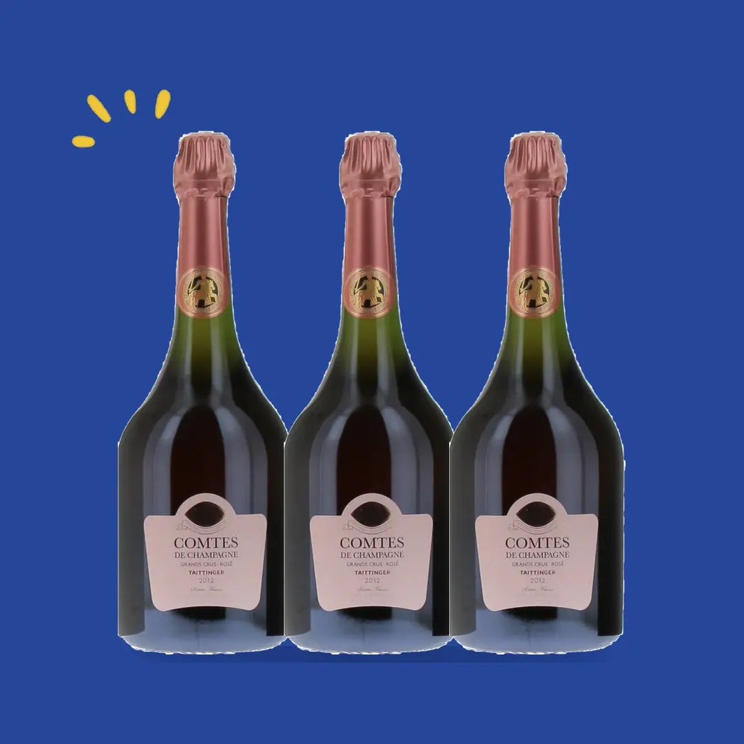 Taittinger Comtes de Champagne Grand Cru Rosé 2013 Magnum en coffret, lot de 3 bouteilles