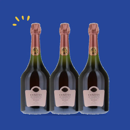 Taittinger Comtes de Champagne Grand Cru Rosé 2013 Magnum en coffret, lot de 3 bouteilles