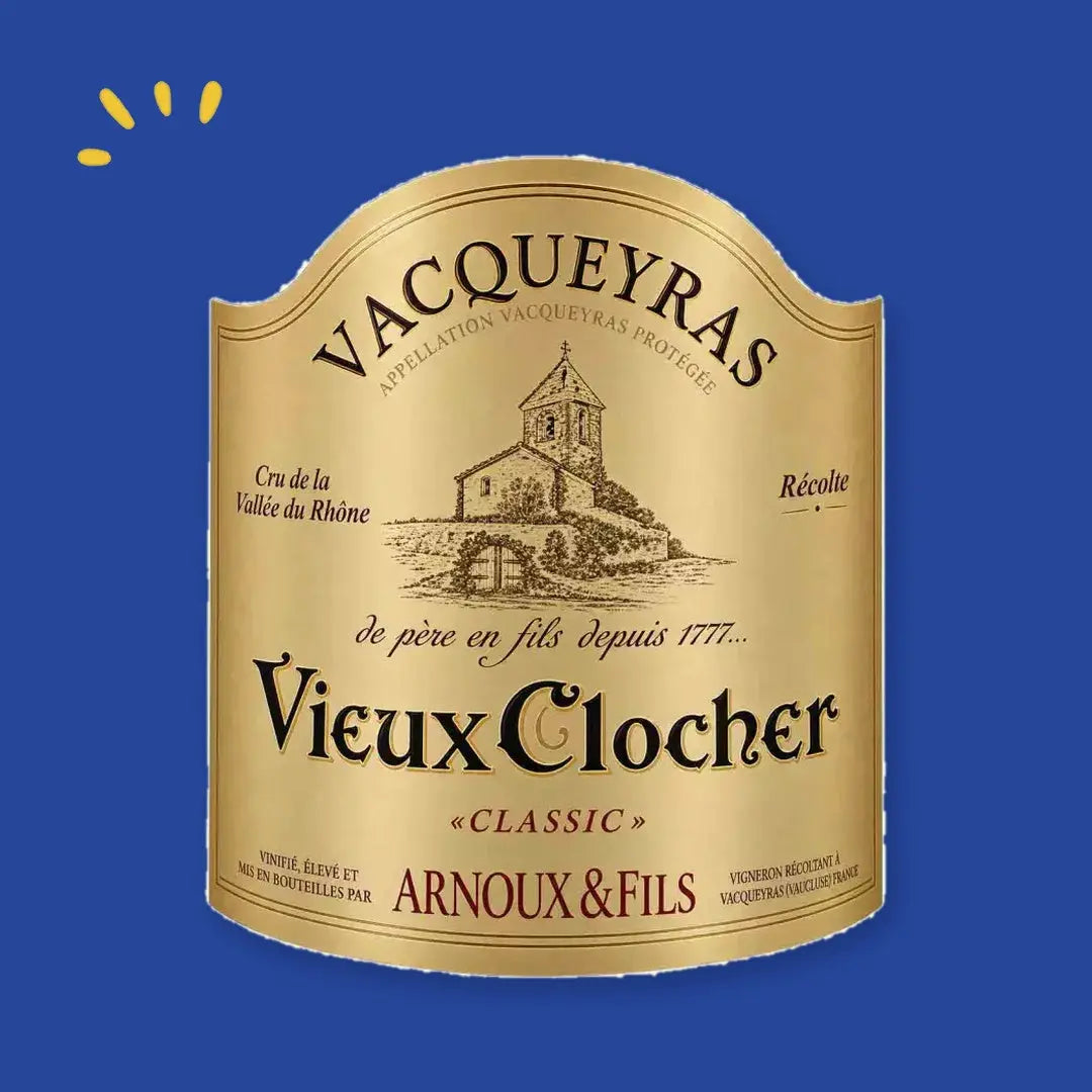 Étiquette Vacqueyras Vieux Clocher Classic, Arnoux & Fils