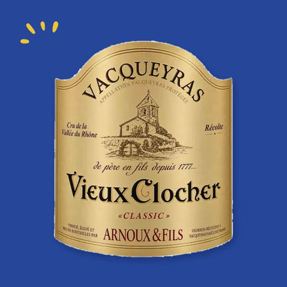 Étiquette Vacqueyras Vieux Clocher Classic, Arnoux & Fils